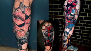 Surrealistische Darstellung trifft auf präzise Linienführung: Hand-Tattoos von Thomas Kellinger im unverkennbaren Hexagon-Realistik-Stil.
