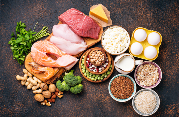 Gesundes, proteinreiches Essen