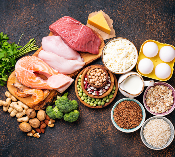 Gesundes, proteinreiches Essen