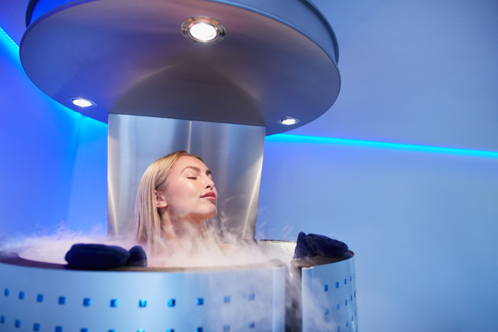 Frau in Kryo Sauna