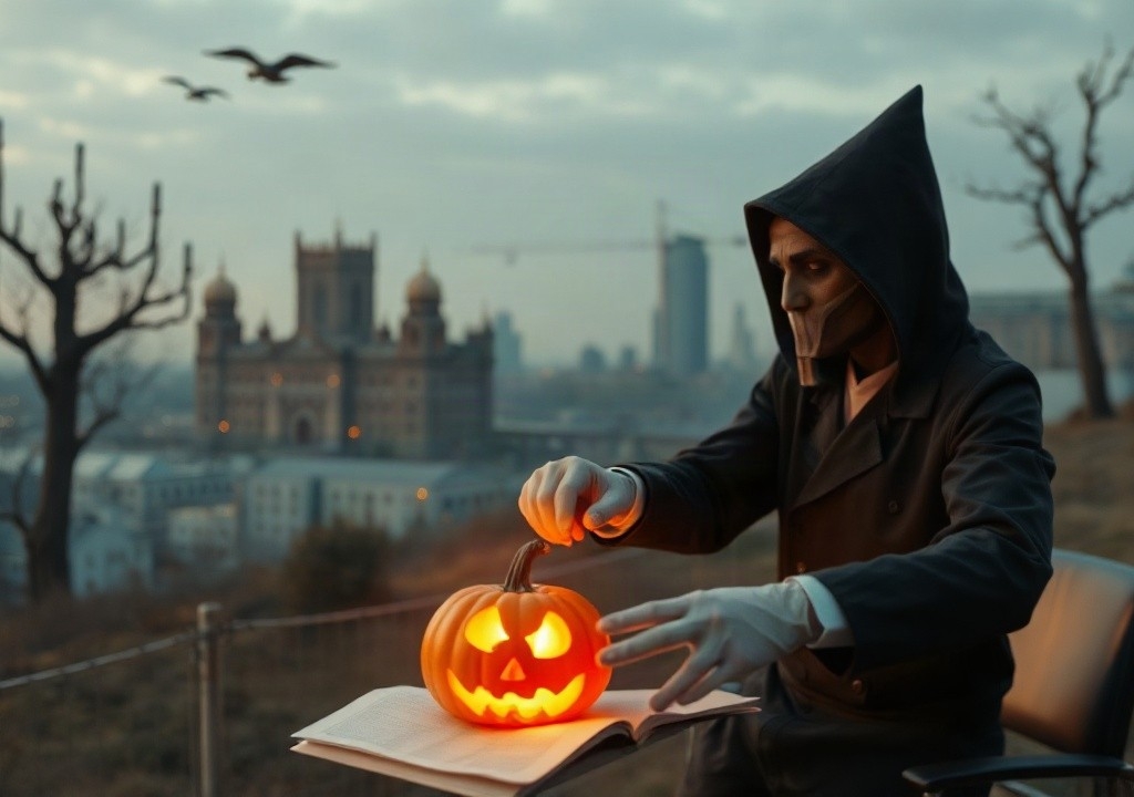 Hände testen Halloween-Schminke an der Haut eines Kindes, um Hautirritationen frühzeitig zu erkennen – Symbolbild, KI-erzeugt