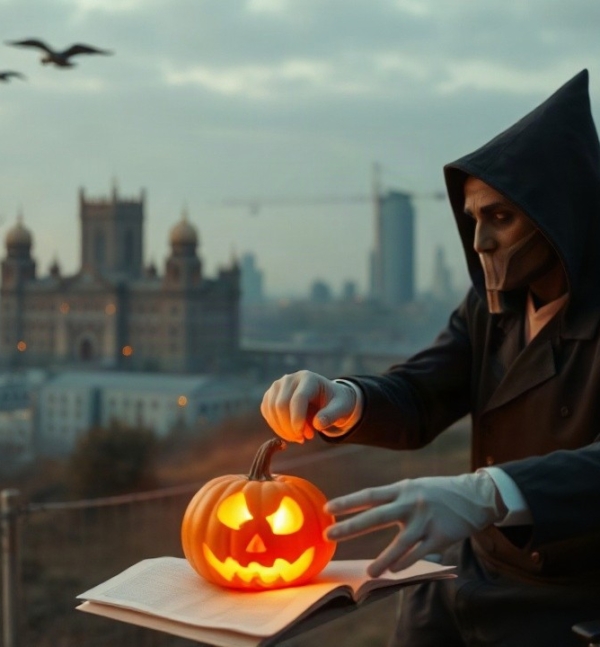 Hände testen Halloween-Schminke an der Haut eines Kindes, um Hautirritationen frühzeitig zu erkennen – Symbolbild, KI-erzeugt